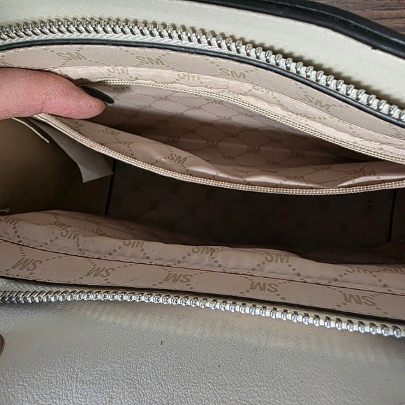 Steve Madden White Embossed Logo Crossbody Bag Adjustable Strap city Scandi Chic - Picture 13 of 14